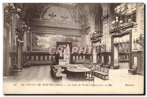 Cartes postales Le Casino De Mont Carlo La Salle de Trente et Quarante