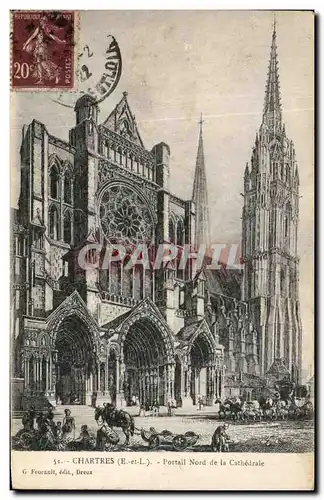 Ansichtskarte AK Chartres Portail Nord de la Cathedrale