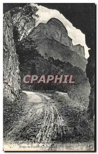 Cartes postales Dauphine Route de Saint Pancrasse Sortie du tunnel et la dent de Crolles