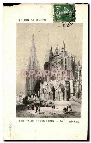 Ansichtskarte AK Eglises De France Cathedrale De Chartres Portail meridional