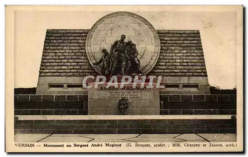 Ansichtskarte AK Verdun Monument au Sergent Andre Maginot Militaria