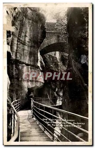 Cartes postales Environs Annecy Les Gorges du Fier Galeries et pont du chemin de fer