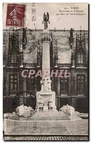 Cartes postales Rouen Monument De La Victoire par Real Del Sarte Sculpteur Militaria