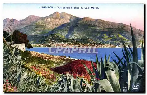 Ansichtskarte AK Menton Vue Generale Prise Du Cap Martin