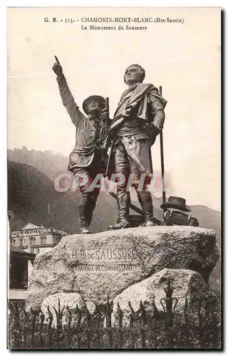 Ansichtskarte AK Chamonix Mont Blanc Le Monument de Saussure Alpinisme