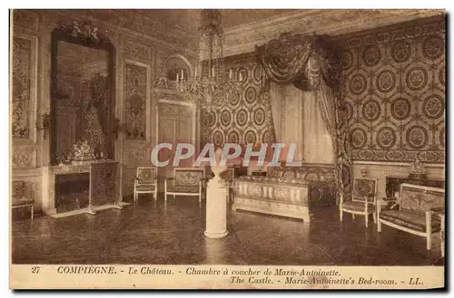 Cartes postales Compiegne Le Chateau Chambre a coucher de Marie Antoinette The Castle Marie Antoinette&#39s Bed