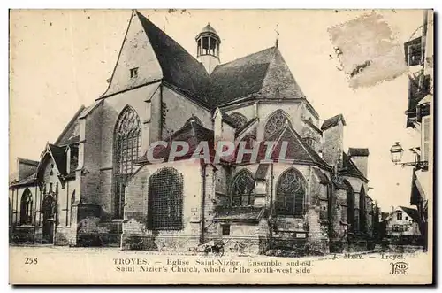 Cartes postales Troyes Eglise Saint Nizier Ensemble sud est