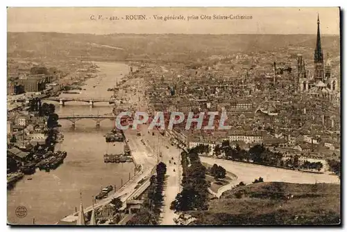 Cartes postales Rouen Vue generale Prise Cote Sainte Catherine