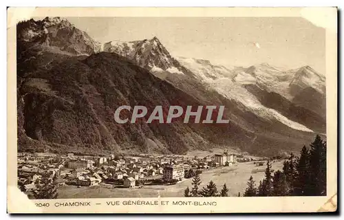 Cartes postales Chamonix Vue Generale Et Mont Blanc