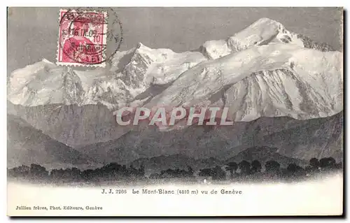 Cartes postales Le Mont Blanc Vu de Geneve