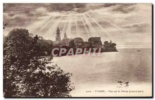 Cartes postales Yvoire Vue sur la Pointe contre jour