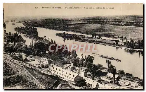 Cartes postales Environs de Rouen Bonsecours Vue sue la Vallee de la Saine