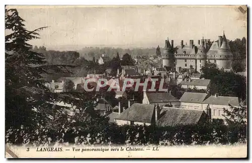 Ansichtskarte AK Langeais Vue Panoramique vers le Chateau