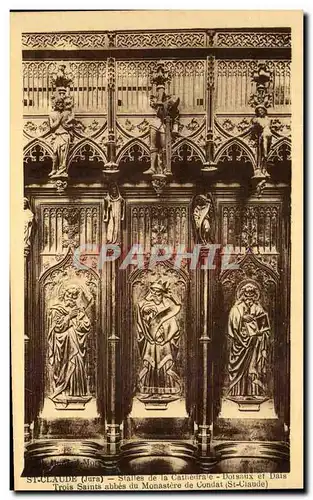 Ansichtskarte AK St Claude Stalles de la Cathedrale Dorsaux et Dais Trois Saints abbes du monastere de Condat