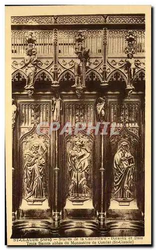 Cartes postales St Claude Stalles de la Cathedrale Dorsaux et Dais Trois Saints abbes du monastere de Condat