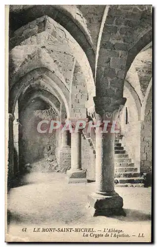 Cartes postales La Mont Saint Michel L&#39Abbaye La Crypte de l&#39Aquilon