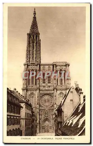 Ansichtskarte AK Strasbourg La Cathedrale Facade Principale