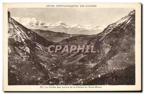 Cartes postales Sites Pittoresques De Savoie La Vallee des Aravis et la Chaine du Mont Blanc