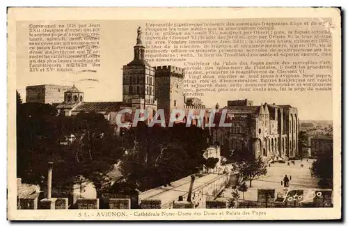 Ansichtskarte AK Avignon Catherdrale Notre Dame Des Doms Et Palais Des Papes