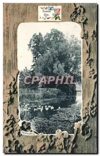 Cartes postales Fantaisie Bonne fete Plan d&#39eau