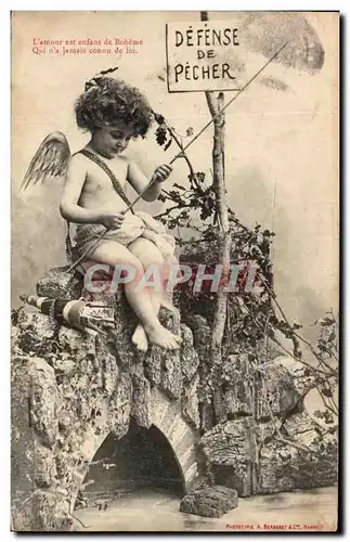 Cartes postales Fantaisie Enfant Ange Defense de pecher