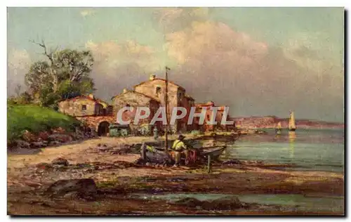 Cartes postales Fantaisie Peit port de peche Bateau