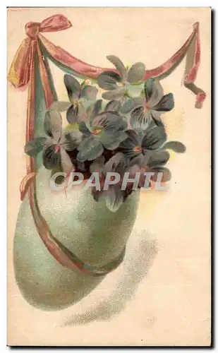 Cartes postales Fantaisie Fleurs Oeuf