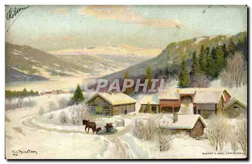 Cartes postales Fantaisie paysage dans la neige