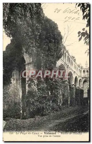 Ansichtskarte AK Le Pays De Caux Valmont Ruines De l&#39Abbaye Vue Prise De l&#39Entree