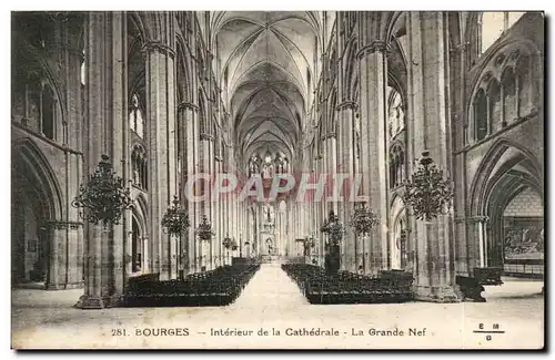 Ansichtskarte AK Bourges Interieur de la Cathedrale La Grande Nef