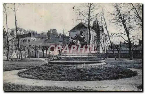 Cartes postales Nogent le Rotrou Statue de Remy Belleau et le Chateau