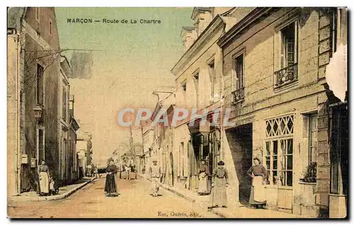 Cartes postales Marcon Route de La Chartre (carte toilee)