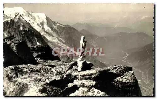 Cartes postales moderne Montagnes Statue de vierge