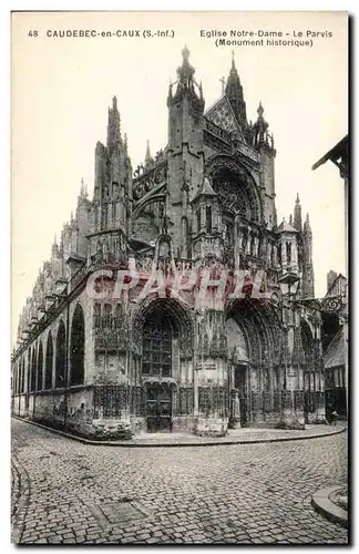 Cartes postales Caudebec en Caux Eglise Notre Dame Le parvis