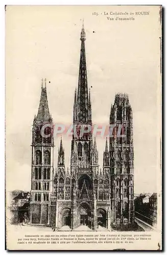 Cartes postales La Cathedrale de Rouen Vue d&#39ensemble