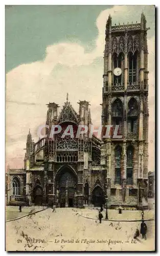 Ansichtskarte AK Dieppe Le portail de l&#39Eglise Saint Jacques