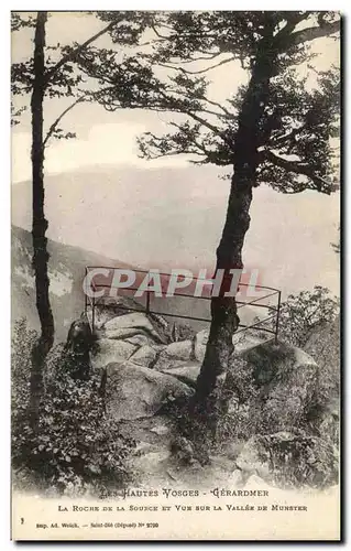 Ansichtskarte AK Les Hautes Vosges Gerardmer La Roche De La Source Et Vue Sur La Villee De Munster