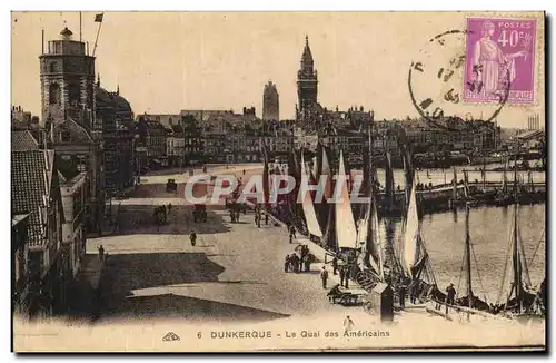 Cartes postales Dunkerque Le Quai des Americains Bateaux