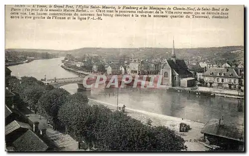 Ansichtskarte AK Sens L&#39yonne Le Grand Pont et Eglise Saint Maurice