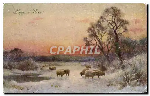 Cartes postales Fantaisie Moutons Noel