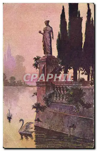 Cartes postales Fantaisie Paysage Cygne