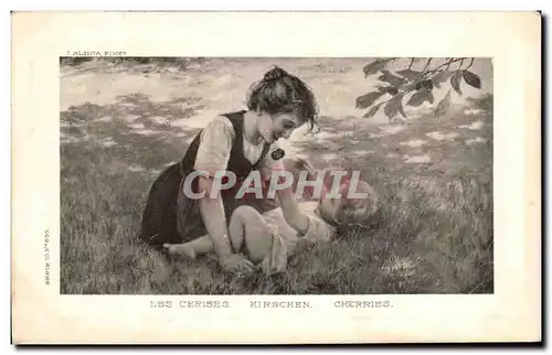 Cartes postales Les cerises Enfant Femme