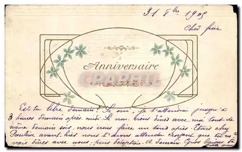 Cartes postales Fantaisie Fleurs anniversaire