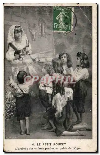 Cartes postales Fantaisie Le petit poucet L&#39arrivee des enfants perdus au palais de l&#39ogre