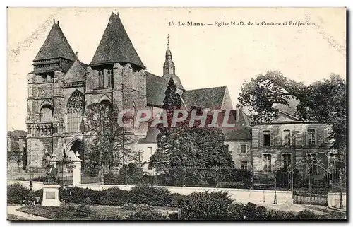 Cartes postales Le Mans Eglise N D de la Couture et Prefecture