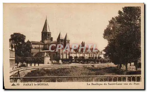 Cartes postales Paray Le Monial La Basilique Du Sacre Coeur Vue Du Pont