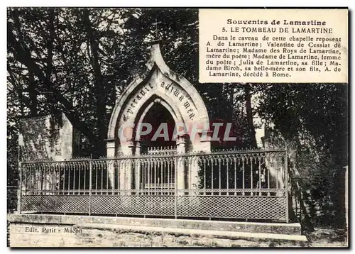 Cartes postales Souvenirs De Lamartine Le Tombeau De Lamartine Dans Le Caveau De Cette Chapelle