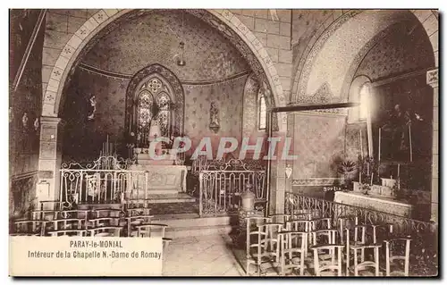 Cartes postales Paray le Monial Interieur de la Chapelle N Dame de Romay