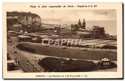 Cartes postales Dieppe Le casino et les falaises