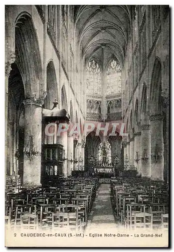 Cartes postales Caudebec en Caux Eglise Notre Dame la Grand Nef